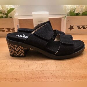 Alegria Tia Comfort Block Heel Sandals Black Women’s Size 36